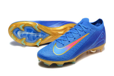 Men's Nike Air Zoom Mercurial Vapor 16 Elite FG Firm Ground Low-Tops Football Boots - Blue/Gold/Pink