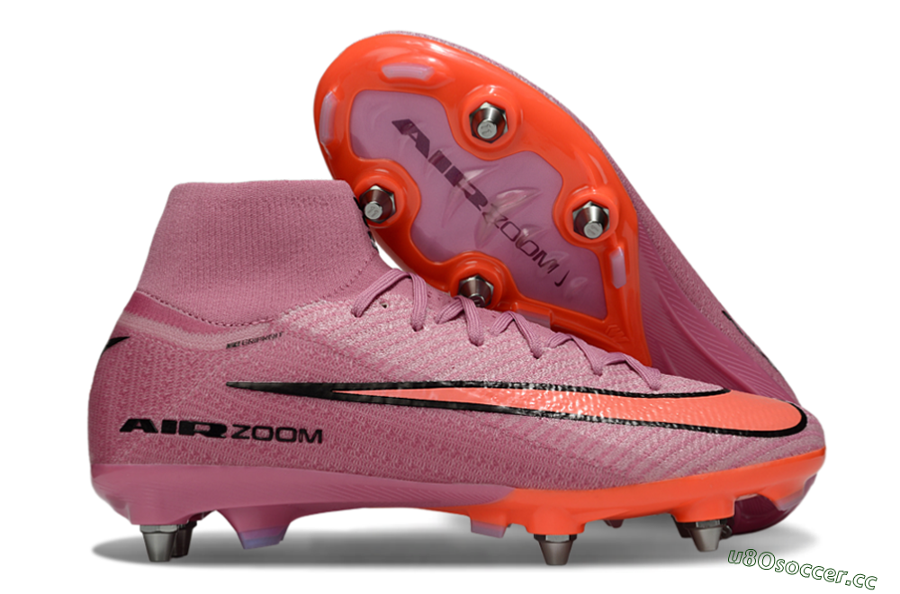 Men's Nike Air Zoom Mercurial Superfly 10 Elite SG Soft Ground High-Tops Football Boots - Red/Black 2