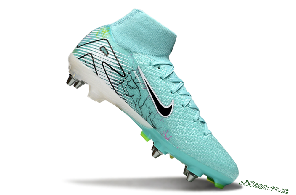 Men's Nike Air Zoom Mercurial Superfly 10 Elite SG Soft Ground High-Tops Football Boots - Jade/White/Black 4
