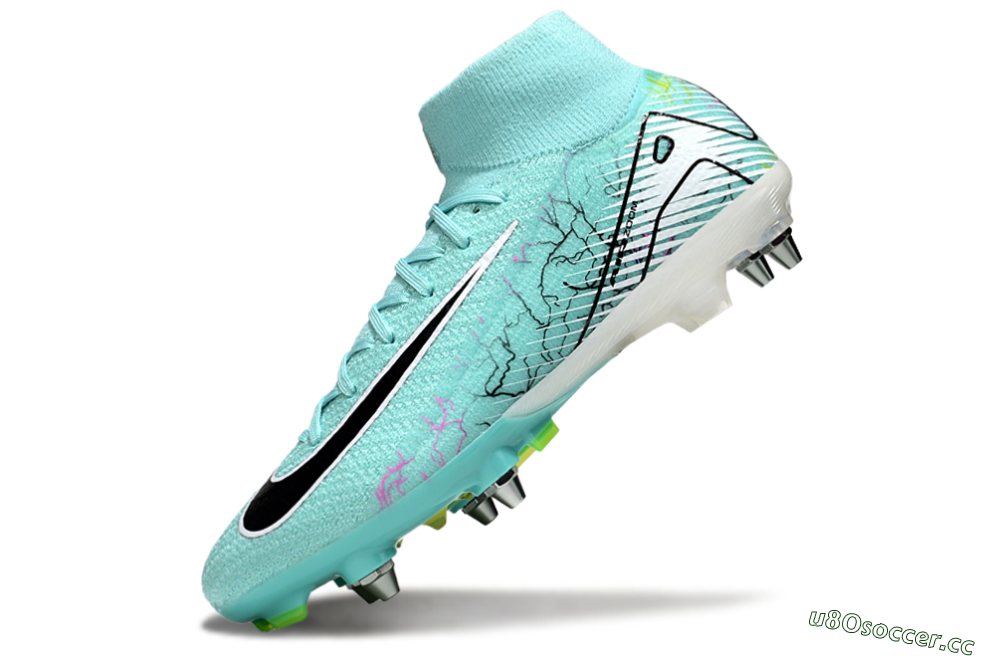 Men's Nike Air Zoom Mercurial Superfly 10 Elite SG Soft Ground High-Tops Football Boots - Jade/White/Black 5