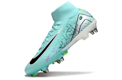 Men's Nike Air Zoom Mercurial Superfly 10 Elite SG Soft Ground High-Tops Football Boots - Jade/White/Black