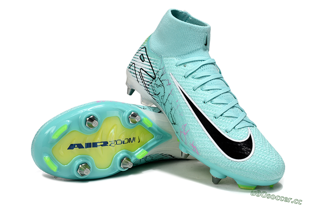 Men's Nike Air Zoom Mercurial Superfly 10 Elite SG Soft Ground High-Tops Football Boots - Jade/White/Black 3