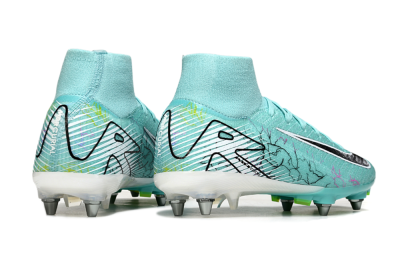 Men's Nike Air Zoom Mercurial Superfly 10 Elite SG Soft Ground High-Tops Football Boots - Jade/White/Black