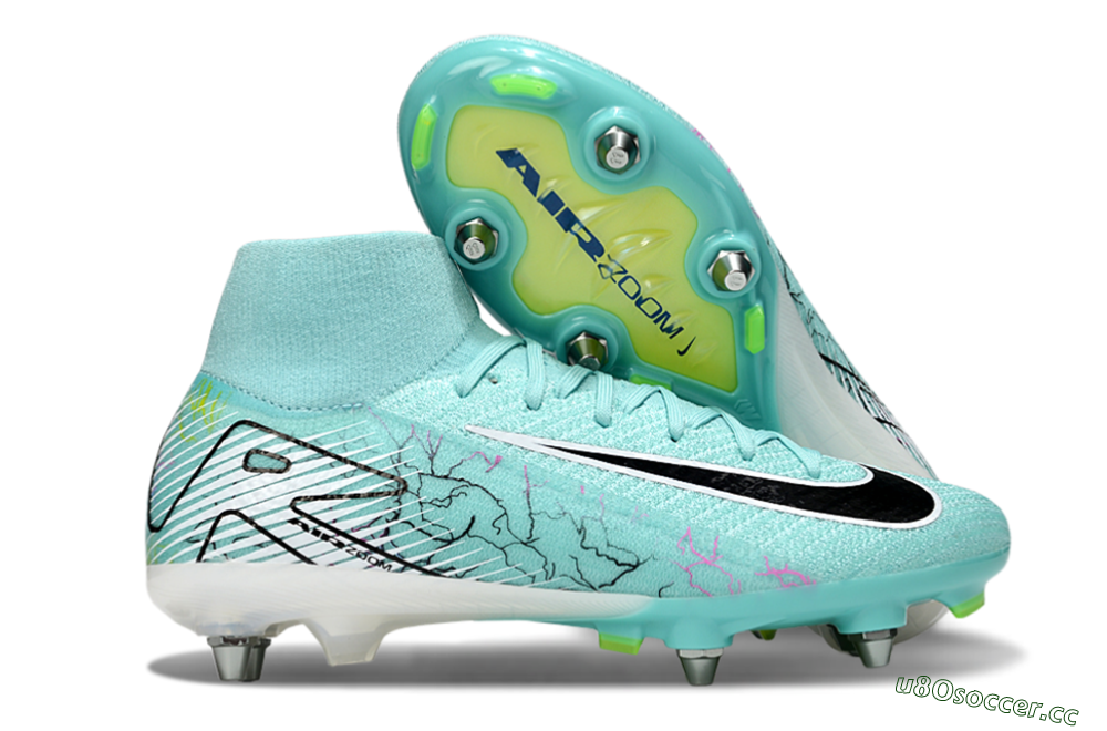 Men's Nike Air Zoom Mercurial Superfly 10 Elite SG Soft Ground High-Tops Football Boots - Jade/White/Black 2