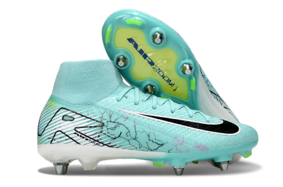 Men's Nike Air Zoom Mercurial Superfly 10 Elite SG Soft Ground High-Tops Football Boots - Jade/White/Black