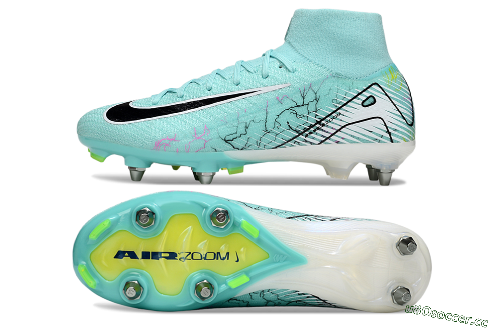 Men's Nike Air Zoom Mercurial Superfly 10 Elite SG Soft Ground High-Tops Football Boots - Jade/White/Black 1