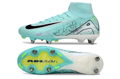 Men's Nike Air Zoom Mercurial Superfly 10 Elite SG Soft Ground High-Tops Football Boots - Jade/White/Black