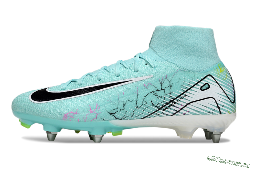 Men's Nike Air Zoom Mercurial Superfly 10 Elite SG Soft Ground High-Tops Football Boots - Jade/White/Black 0