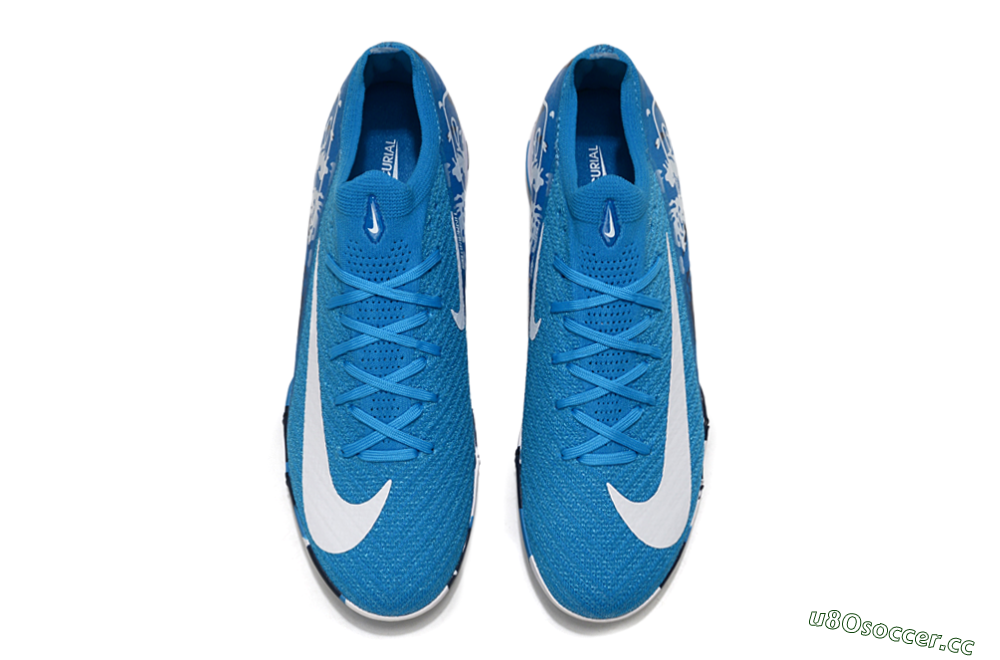 Unisex Nike Air Zoom Mercurial Vapor 16 Elite TF Artificial Turf Low-Tops Football Shoes - Blue/White/Black 4