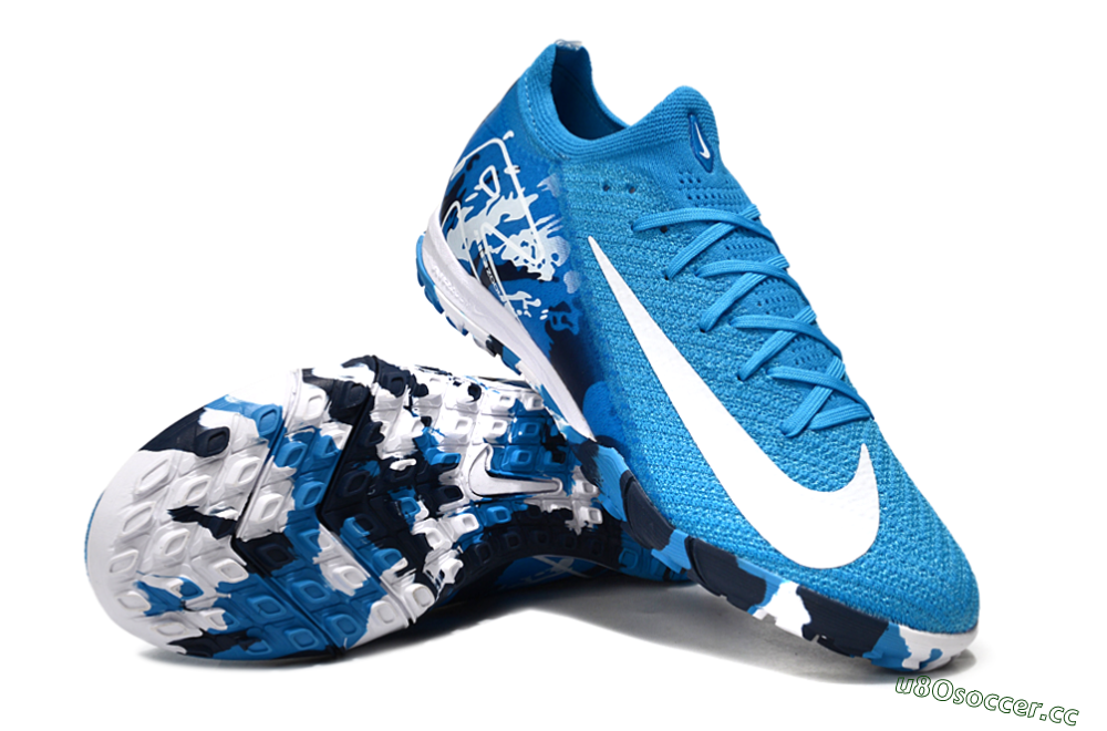 Unisex Nike Air Zoom Mercurial Vapor 16 Elite TF Artificial Turf Low-Tops Football Shoes - Blue/White/Black 3