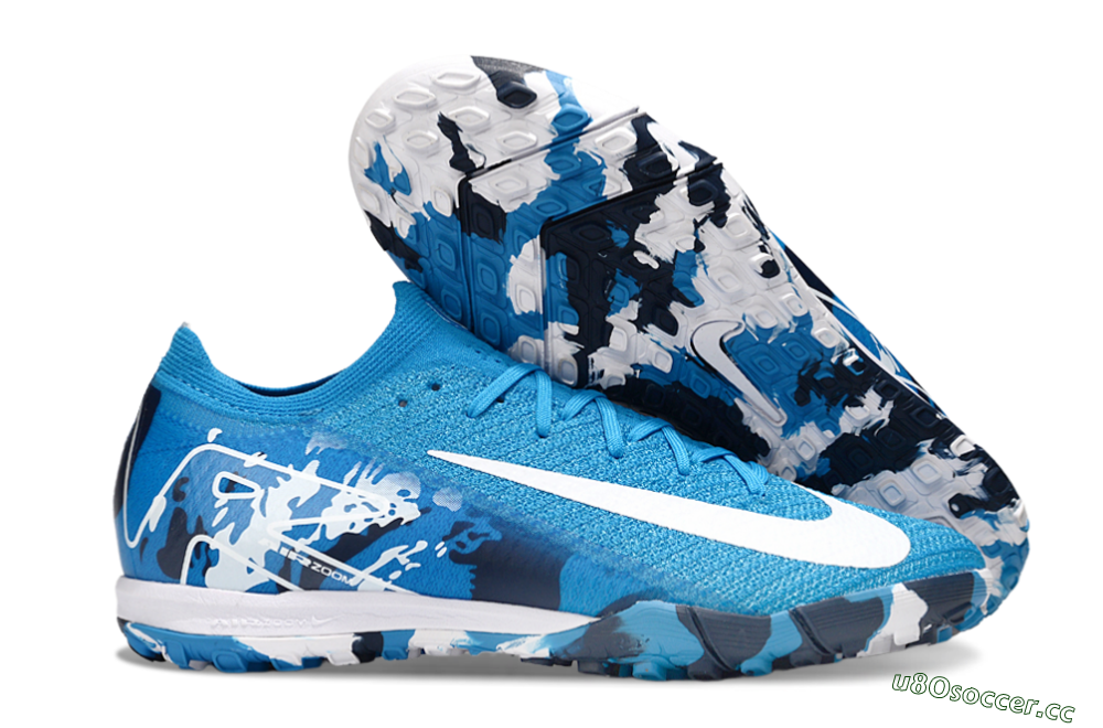 Unisex Nike Air Zoom Mercurial Vapor 16 Elite TF Artificial Turf Low-Tops Football Shoes - Blue/White/Black 2