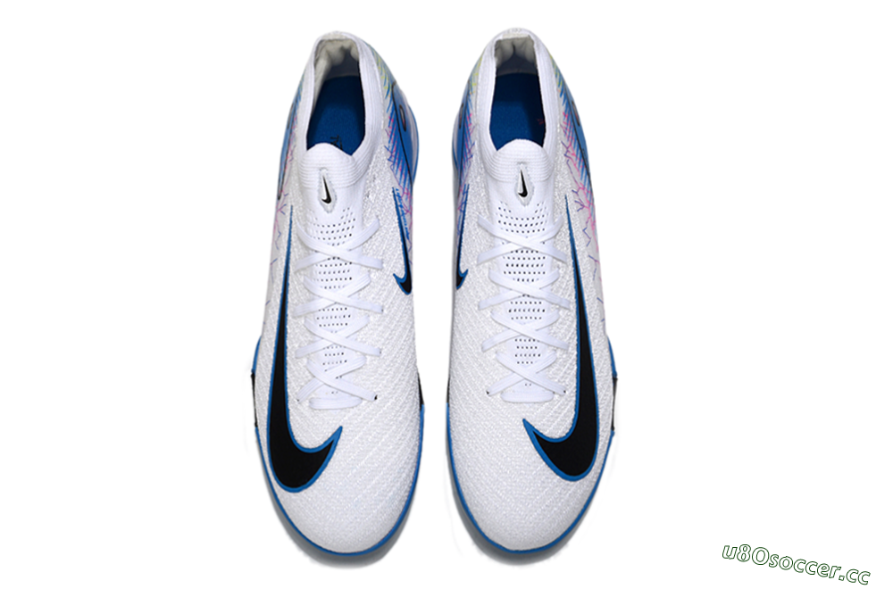 Unisex Nike Air Zoom Mercurial Vapor 16 Elite TF Artificial Turf Low-Tops Football Shoes - White/Blue/Black 4