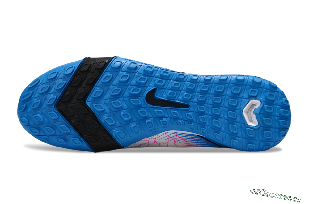 Unisex Nike Air Zoom Mercurial Vapor 16 Elite TF Artificial Turf Low-Tops Football Shoes - White/Blue/Black 6
