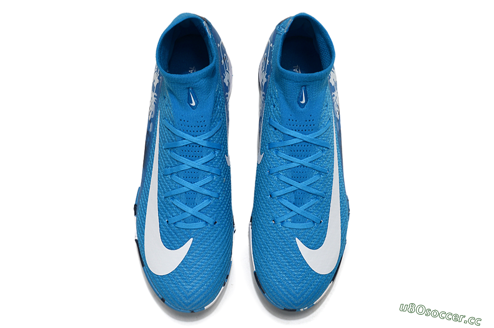 Unisex Nike Air Zoom Mercurial Superfly 10 Elite TF Artificial Turf High-Tops Football Shoes - Blue/White 4