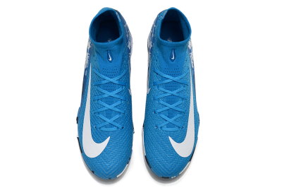 Unisex Nike Air Zoom Mercurial Superfly 10 Elite TF Artificial Turf High-Tops Football Shoes - Blue/White