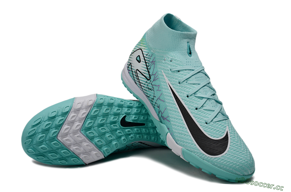 Unisex Nike Air Zoom Mercurial Superfly 10 Elite TF Artificial Turf High-Tops Football Shoes - Jade/Black/White 3