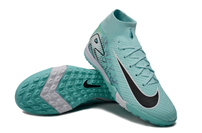 Unisex Nike Air Zoom Mercurial Superfly 10 Elite TF Artificial Turf High-Tops Football Shoes - Jade/Black/White
