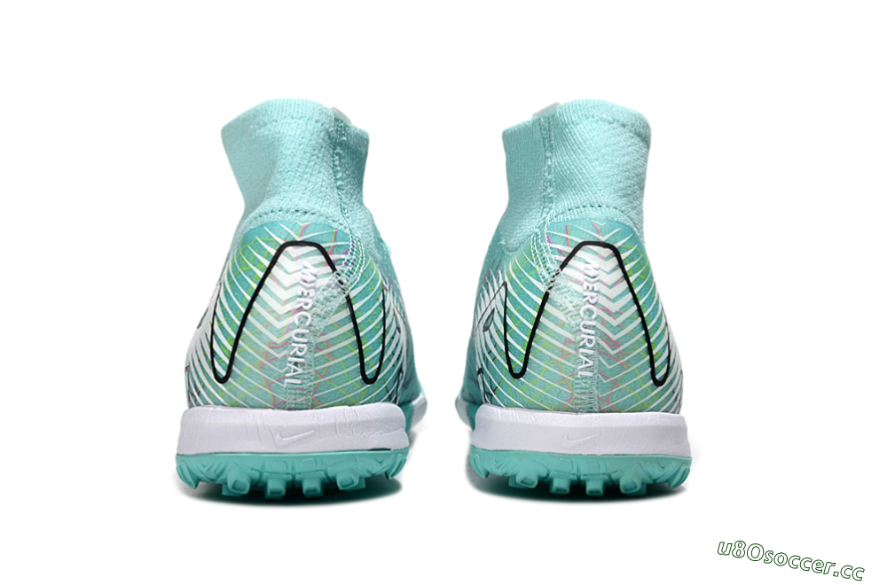 Unisex Nike Air Zoom Mercurial Superfly 10 Elite TF Artificial Turf High-Tops Football Shoes - Jade/Black/White 5