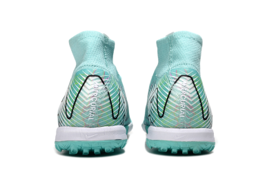 Unisex Nike Air Zoom Mercurial Superfly 10 Elite TF Artificial Turf High-Tops Football Shoes - Jade/Black/White