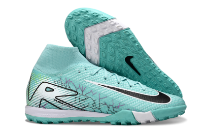 Unisex Nike Air Zoom Mercurial Superfly 10 Elite TF Artificial Turf High-Tops Football Shoes - Jade/Black/White