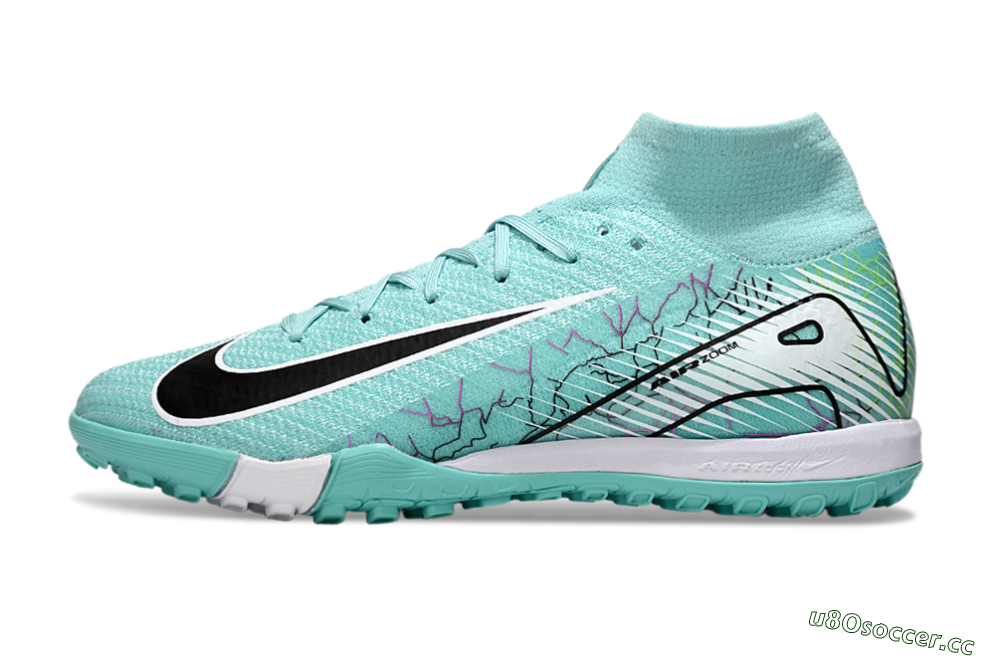 Unisex Nike Air Zoom Mercurial Superfly 10 Elite TF Artificial Turf High-Tops Football Shoes - Jade/Black/White 0
