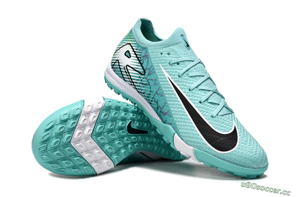 Unisex Nike Air Zoom Mercurial Vapor 16 Elite TF Artificial Turf Low-Tops Football Shoes - Jade/Black/White 3