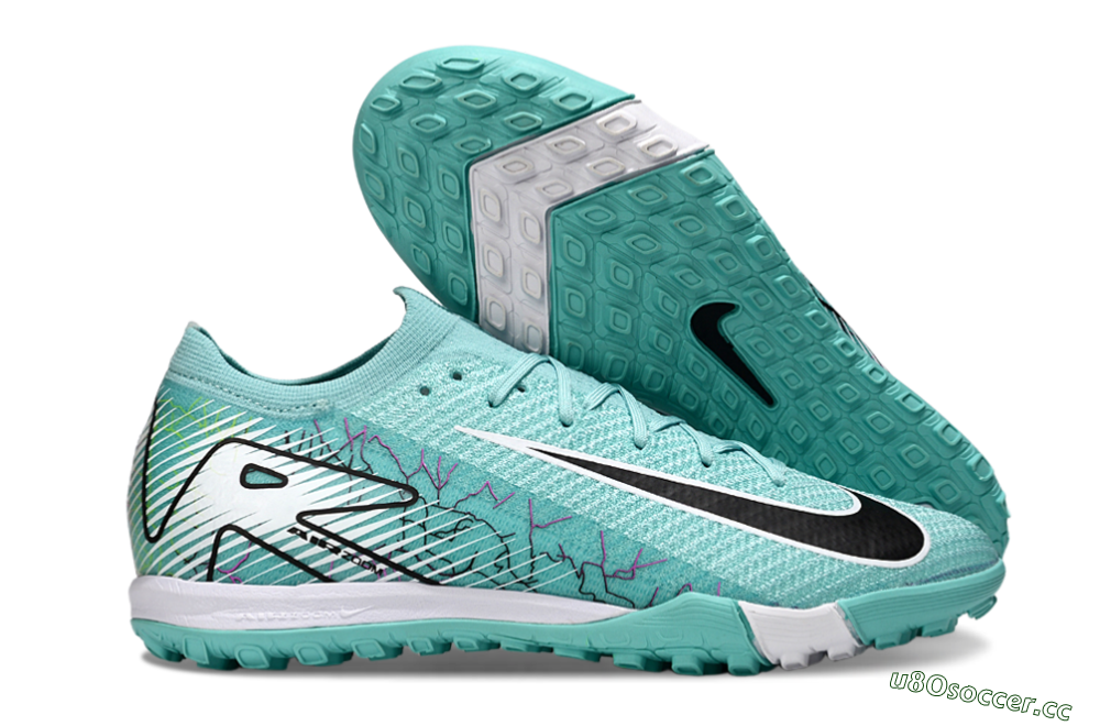 Unisex Nike Air Zoom Mercurial Vapor 16 Elite TF Artificial Turf Low-Tops Football Shoes - Jade/Black/White 2