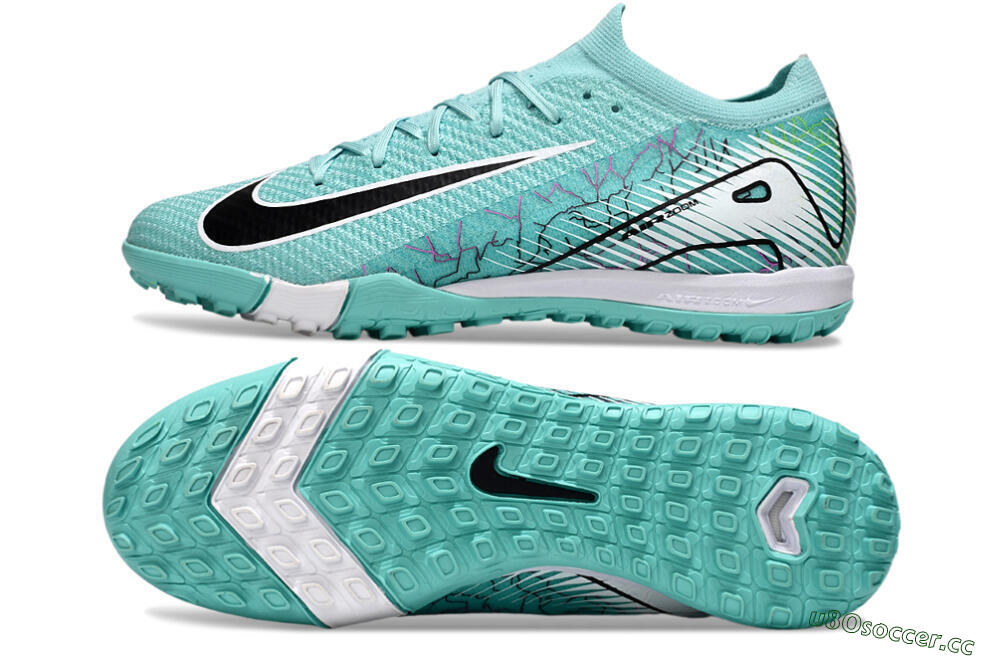 Unisex Nike Air Zoom Mercurial Vapor 16 Elite TF Artificial Turf Low-Tops Football Shoes - Jade/Black/White 1