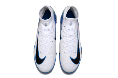 Unisex Nike Air Zoom Mercurial Superfly 10 Elite TF Artificial Turf High-Tops Football Shoes - White/Blue/Black