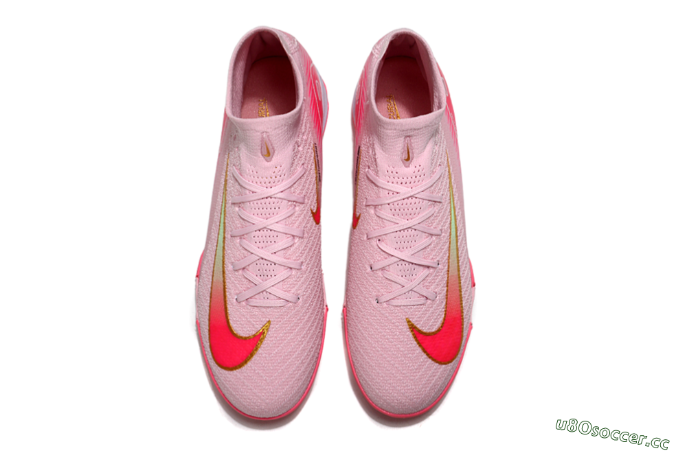 Unisex Nike Air Zoom Mercurial Superfly 10 Elite TF Artificial Turf High-Tops Football Shoes - Pink/Red/Gold 4