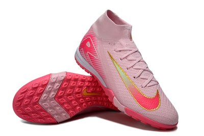 Unisex Nike Air Zoom Mercurial Superfly 10 Elite TF Artificial Turf High-Tops Football Shoes - Pink/Red/Gold