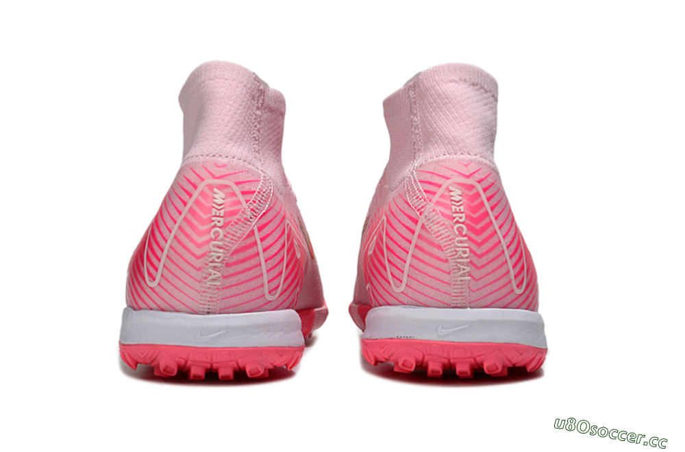 Unisex Nike Air Zoom Mercurial Superfly 10 Elite TF Artificial Turf High-Tops Football Shoes - Pink/Red/Gold 5