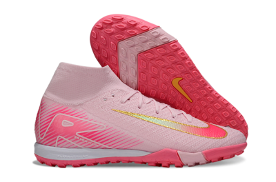 Unisex Nike Air Zoom Mercurial Superfly 10 Elite TF Artificial Turf High-Tops Football Shoes - Pink/Red/Gold