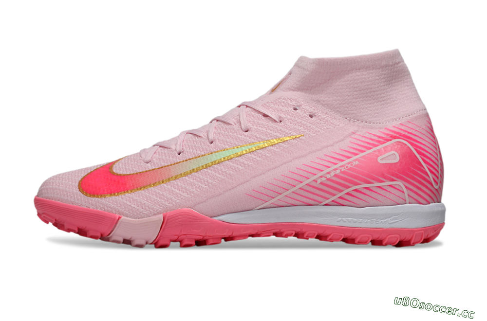 Unisex Nike Air Zoom Mercurial Superfly 10 Elite TF Artificial Turf High-Tops Football Shoes - Pink/Red/Gold 0