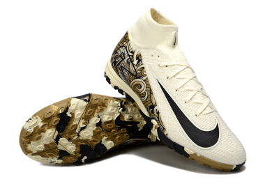 Unisex Nike Air Zoom Mercurial Superfly 10 Elite TF Artificial Turf High-Tops Football Shoes - Beige/Black/Brown