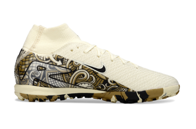 Unisex Nike Air Zoom Mercurial Superfly 10 Elite TF Artificial Turf High-Tops Football Shoes - Beige/Black/Brown