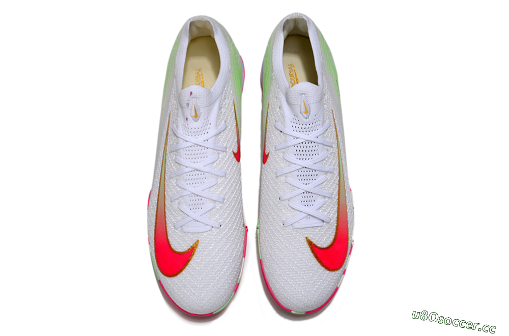 Unisex Nike Air Zoom Mercurial Vapor 16 Elite TF Artificial Turf Low-Tops Football Shoes - White/Red/Gold 4