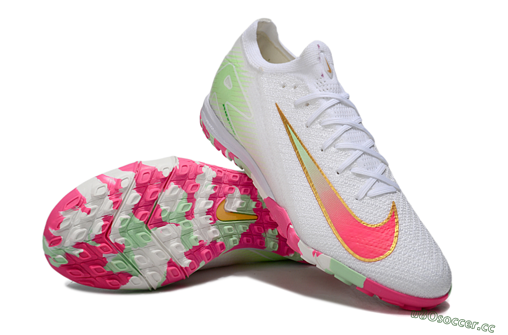 Unisex Nike Air Zoom Mercurial Vapor 16 Elite TF Artificial Turf Low-Tops Football Shoes - White/Red/Gold 3