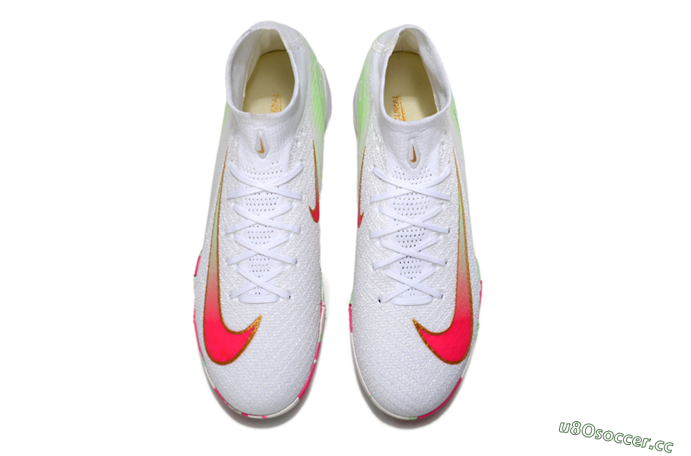 Unisex Nike Air Zoom Mercurial Superfly 10 Elite TF Artificial Turf High-Tops Football Shoes - White/Red/Gold 4