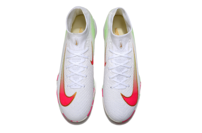 Unisex Nike Air Zoom Mercurial Superfly 10 Elite TF Artificial Turf High-Tops Football Shoes - White/Red/Gold