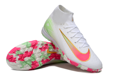Unisex Nike Air Zoom Mercurial Superfly 10 Elite TF Artificial Turf High-Tops Football Shoes - White/Red/Gold