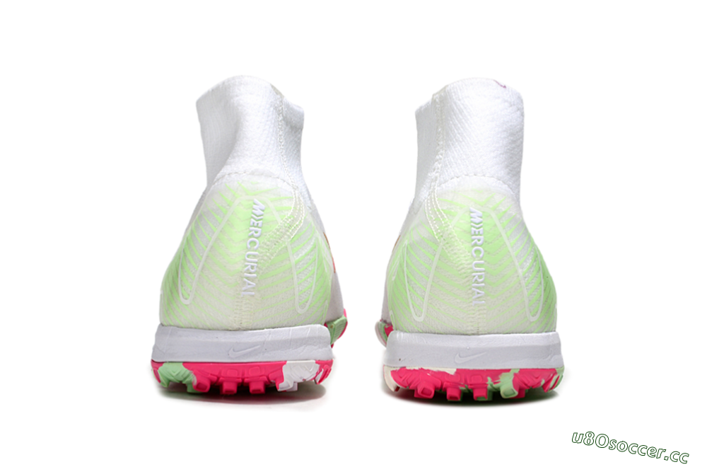 Unisex Nike Air Zoom Mercurial Superfly 10 Elite TF Artificial Turf High-Tops Football Shoes - White/Red/Gold 5