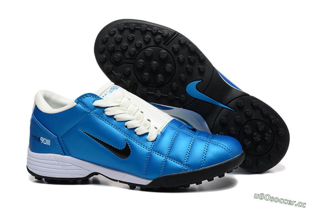 Men's Nike Total 90 III TF Artificial Turf Low-Tops Football Shoes - Blue/Black/White 2