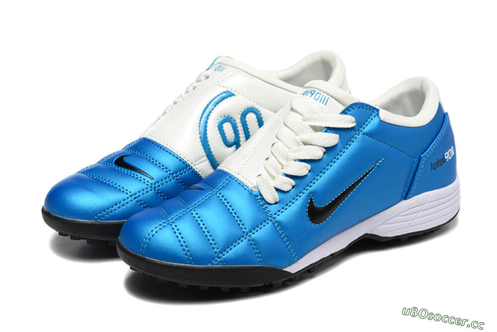 Men's Nike Total 90 III TF Artificial Turf Low-Tops Football Shoes - Blue/Black/White 5