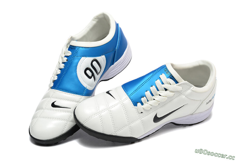 Men's Nike Total 90 III TF Artificial Turf Low-Tops Football Shoes - Beige/Black/Blue 6