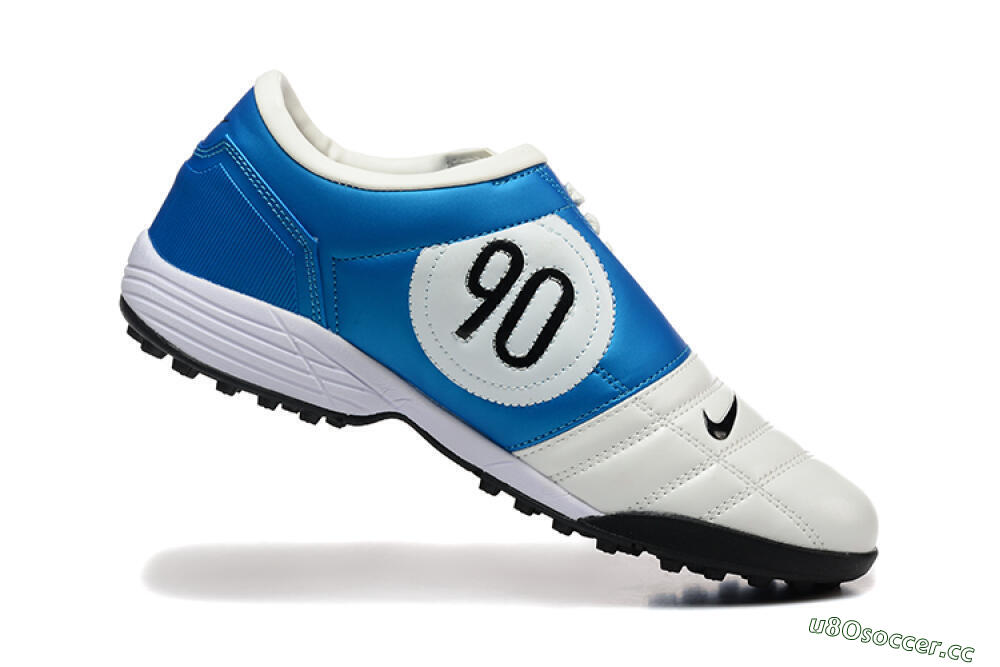 Men's Nike Total 90 III TF Artificial Turf Low-Tops Football Shoes - Beige/Black/Blue 7