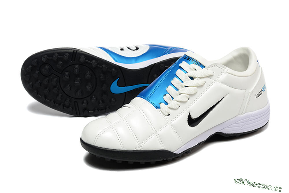 Men's Nike Total 90 III TF Artificial Turf Low-Tops Football Shoes - Beige/Black/Blue 3