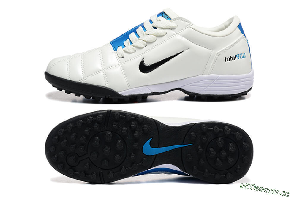 Men's Nike Total 90 III TF Artificial Turf Low-Tops Football Shoes - Beige/Black/Blue 1