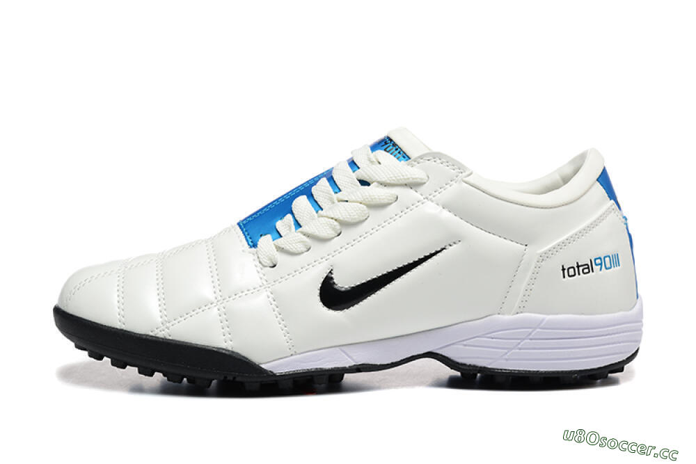 Men's Nike Total 90 III TF Artificial Turf Low-Tops Football Shoes - Beige/Black/Blue 0
