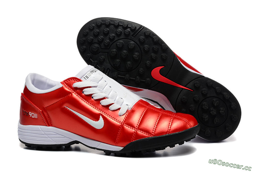 Men's Nike Total 90 III TF Artificial Turf Low-Tops Football Shoes - Red/White/Black 2